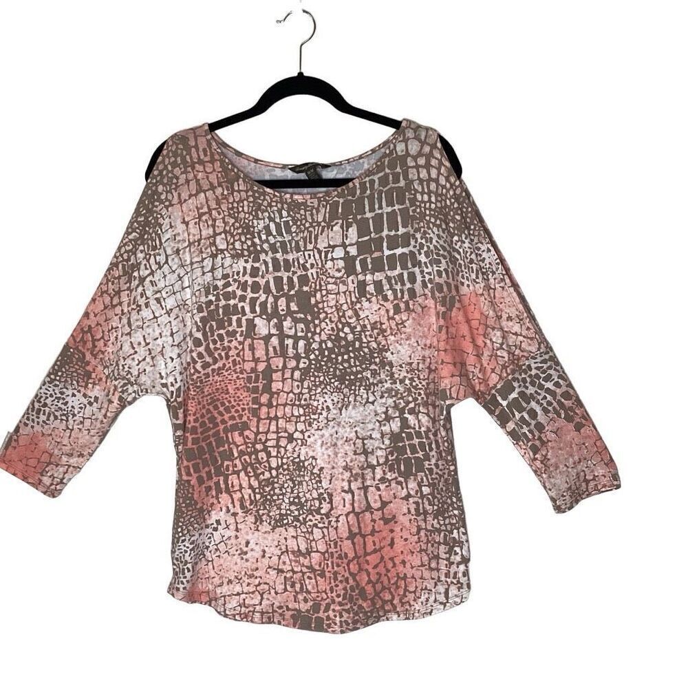 Tommy Bahama Dropped Cold Shoulder Boatneck, Coastal Grandma Top Size M